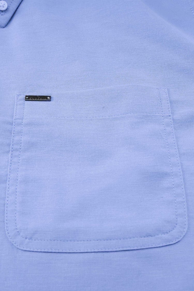 Men Button Down Collar Long Sleeve Shirt