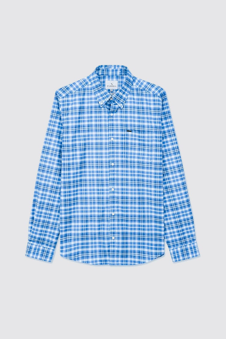 Men Button Down Collar Long Sleeve Shirt