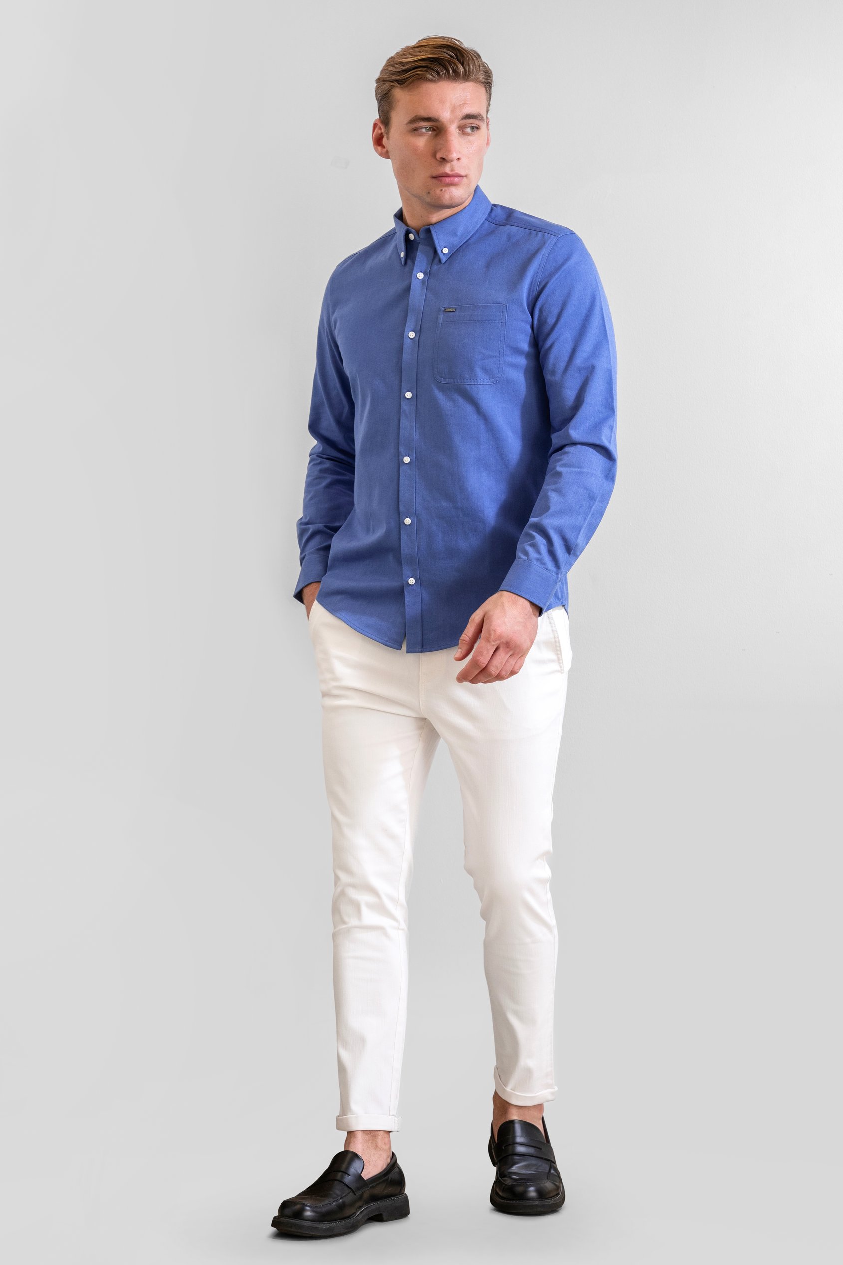 Button Down Collar Long Sleeve Shirt
