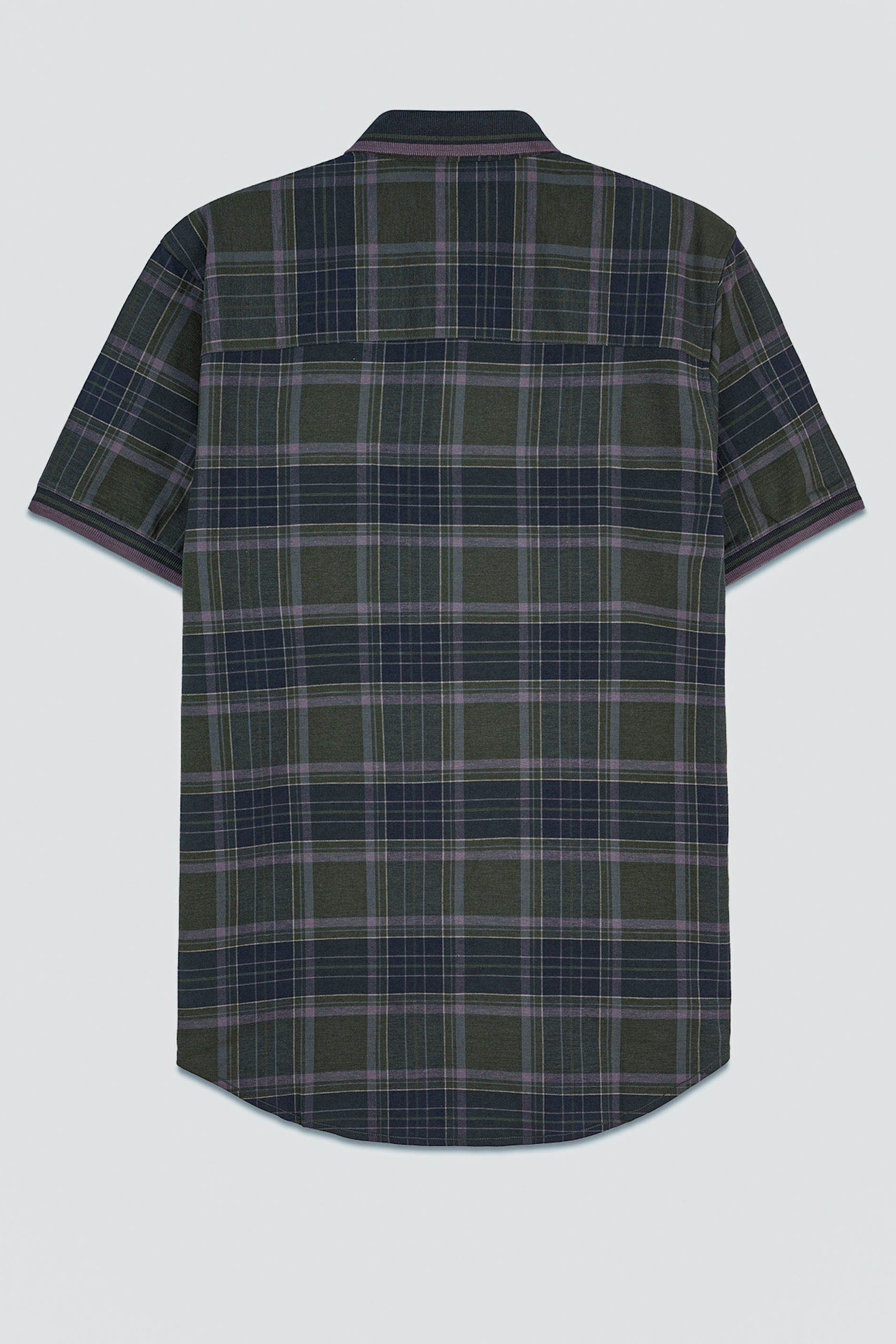 Mens Short Sleeve Shirt With Rib Collar