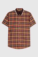 Mens Short Sleeve Shirt With Rib Collar