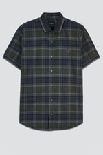 Mens Short Sleeve Shirt With Rib Collar