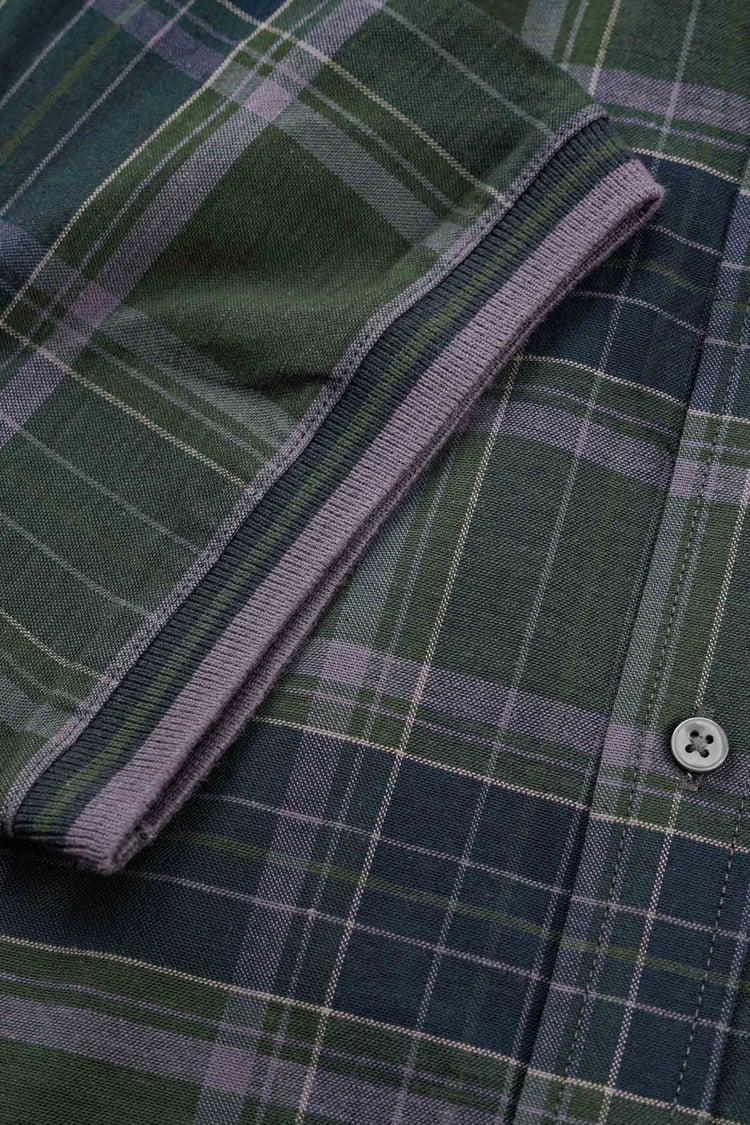 Mens Short Sleeve Shirt With Rib Collar