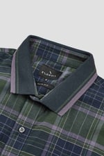 Mens Short Sleeve Shirt With Rib Collar