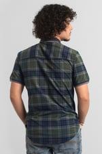 Mens Short Sleeve Shirt With Rib Collar