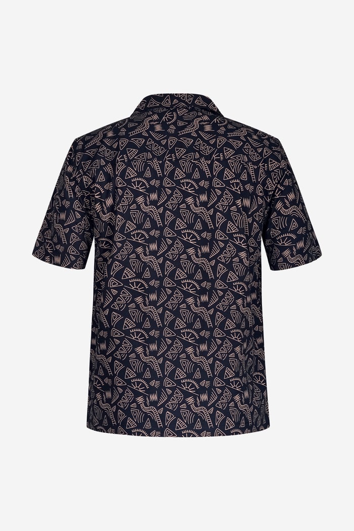 Pencilled Revere Collar Short Sleeve Shirt