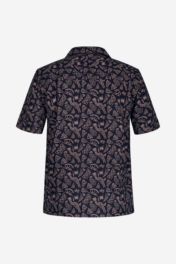 Pencilled Revere Collar Short Sleeve Shirt