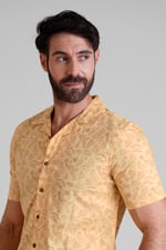 Pencilled Revere Collar Short Sleeve Shirt