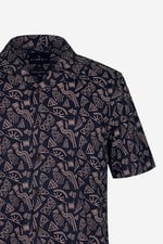 Pencilled Revere Collar Short Sleeve Shirt