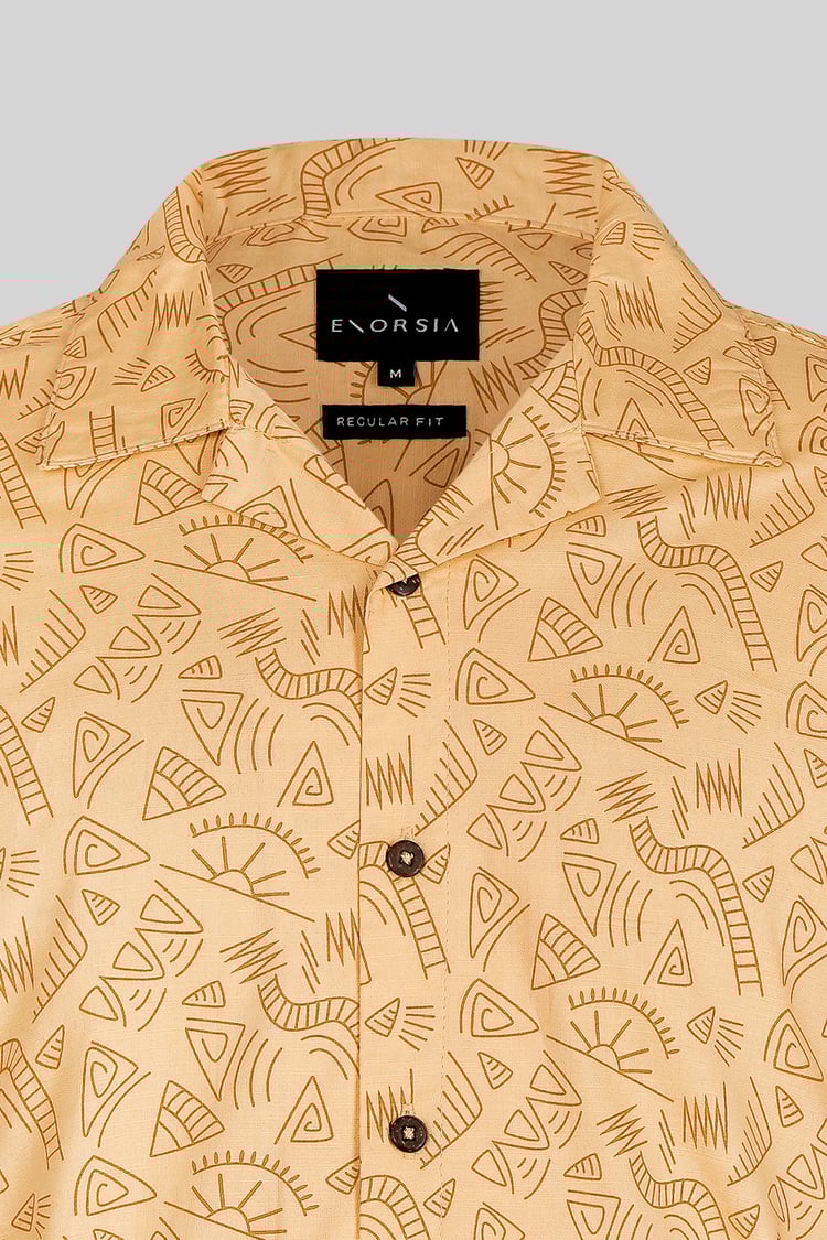 Pencilled Revere Collar Short Sleeve Shirt