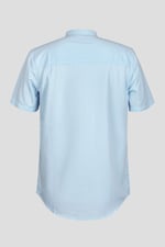 Regular Fit Cotton Linen Grandad Collar S/S  Shirt