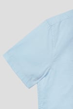 Regular Fit Cotton Linen Grandad Collar S/S  Shirt