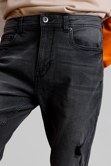 Black Enorsia Washed Skinny Fit Jeans