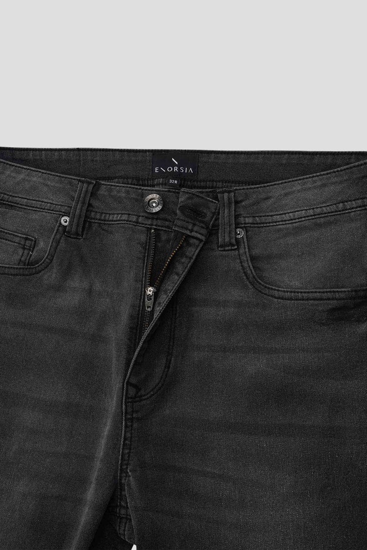 Enorsia Washed Black Skinny Fit Jeans