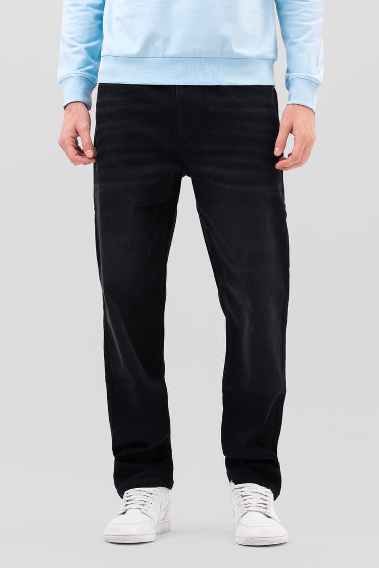 Enorsia Authentic Black Straight Fit Jeans