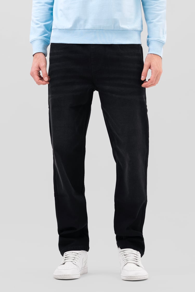 Enorsia Authentic Black Straight Fit Jeans