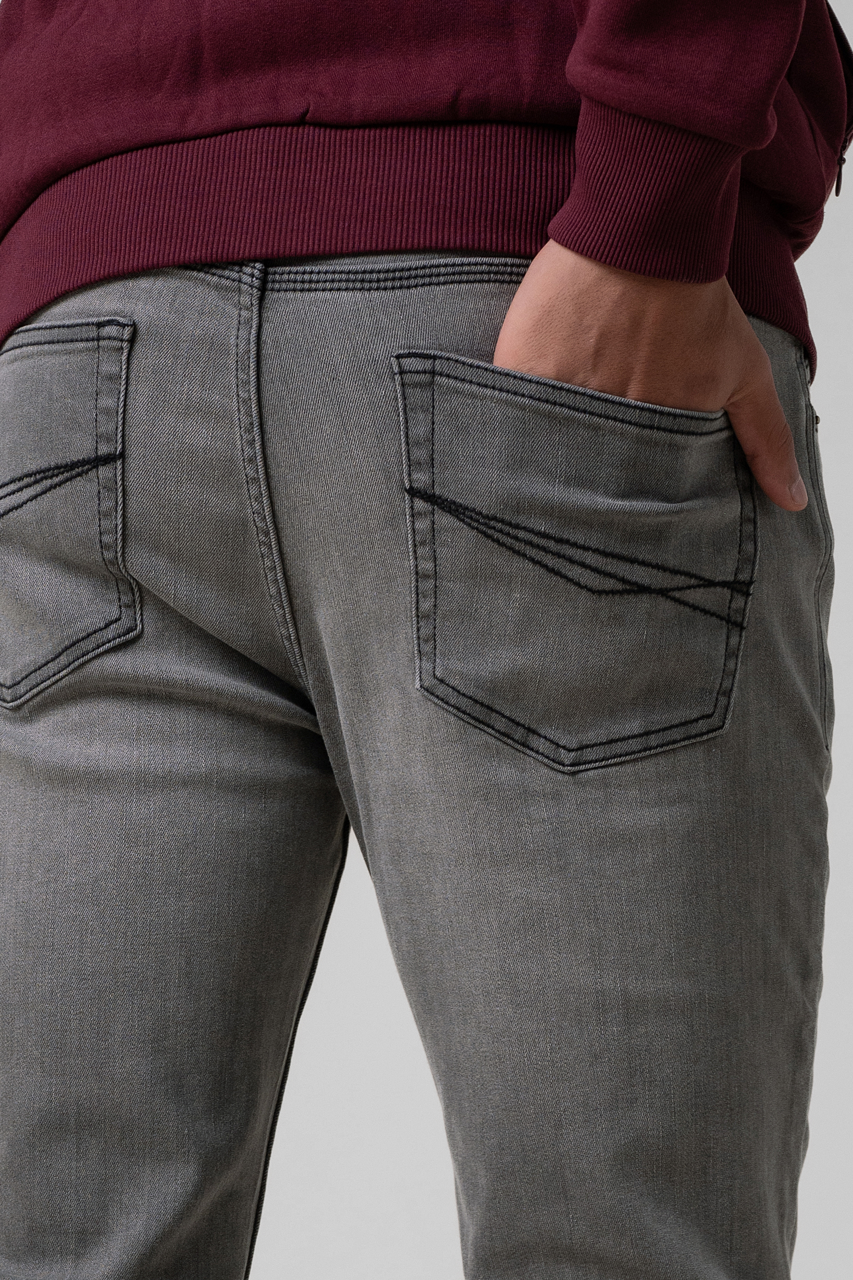 Mens Loose Fit Grey Jeans