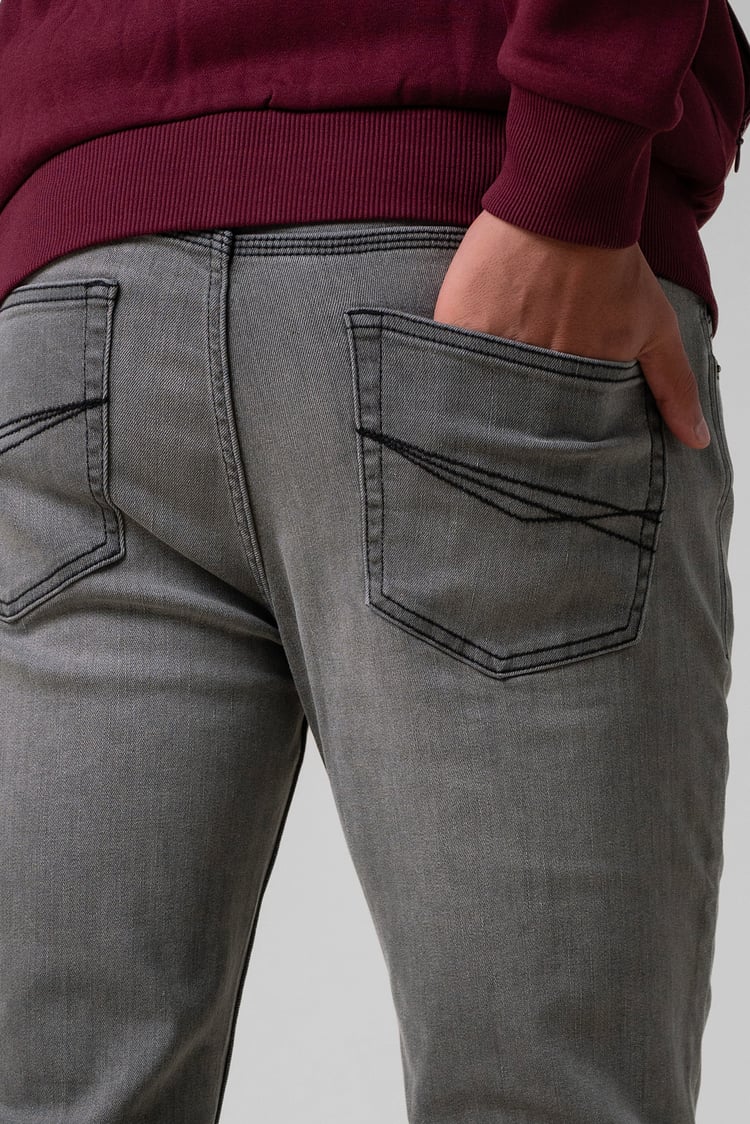 Mens Loose Fit Grey Jeans
