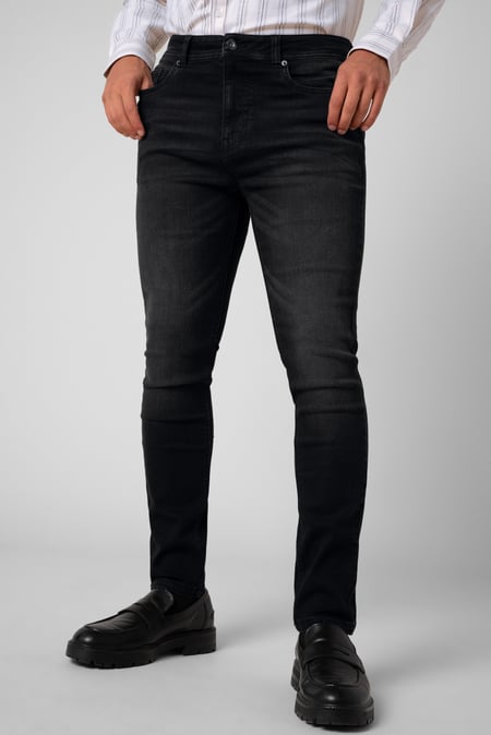 Mens Black Skinny Classic Stretch Jeans
