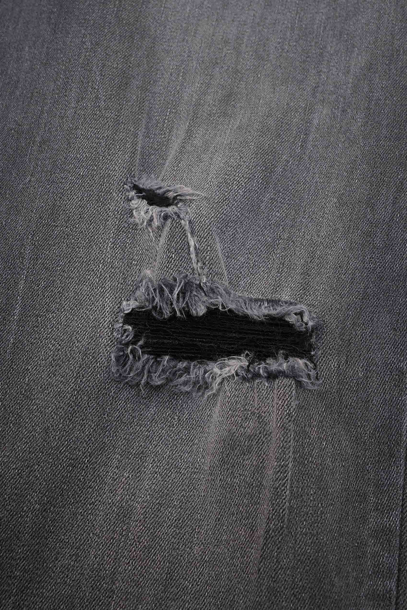 Regular Fit Distressed Stretch Denim Jeans