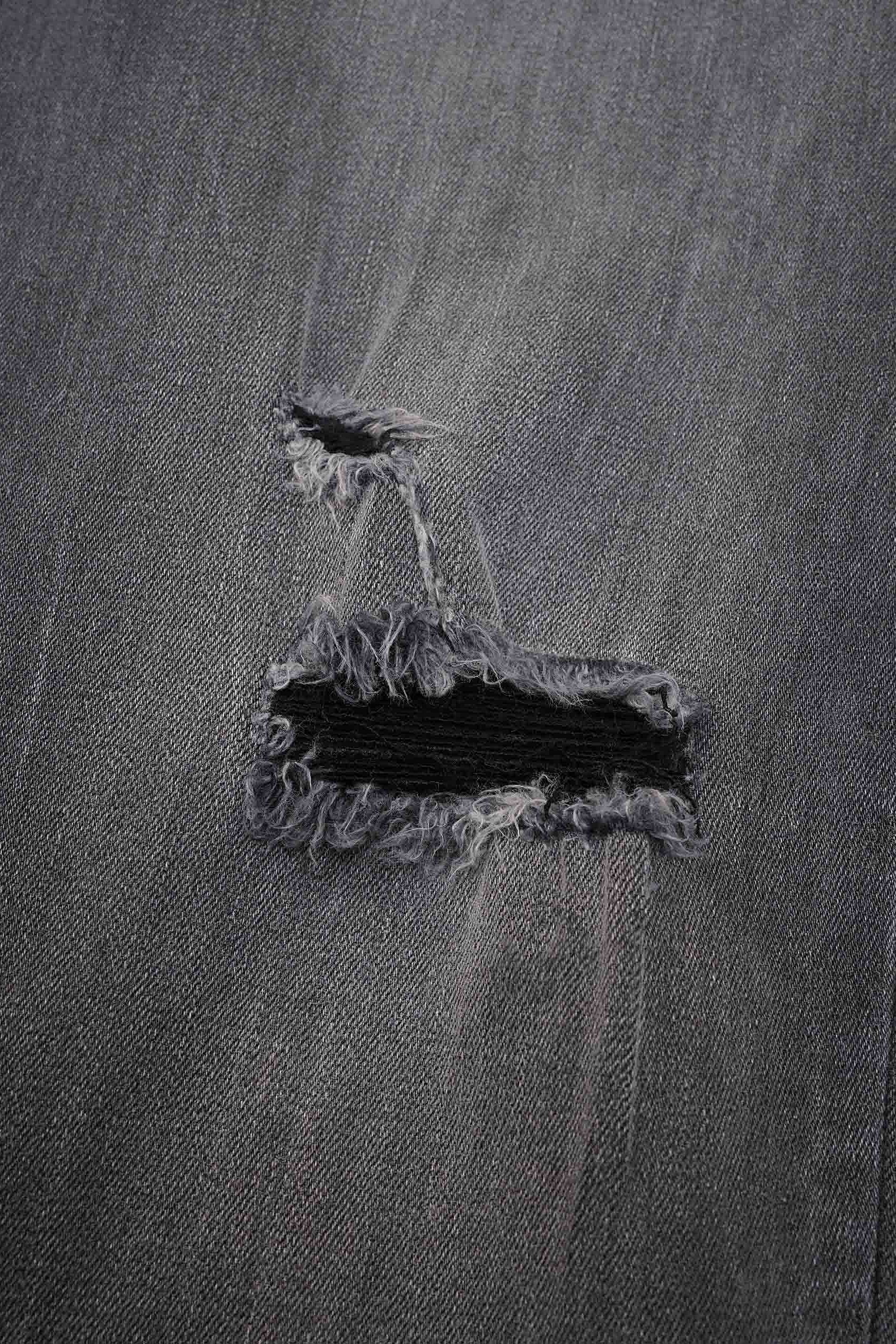 Regular Fit Distressed Stretch Denim Jeans