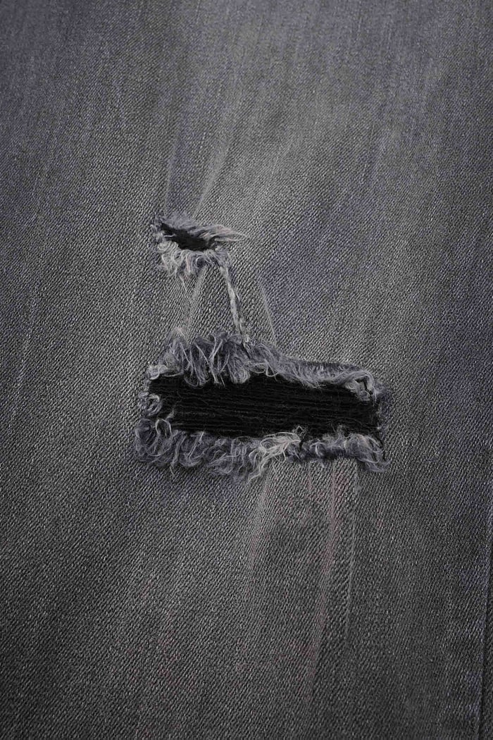 Regular Fit Distressed Stretch Denim Jeans