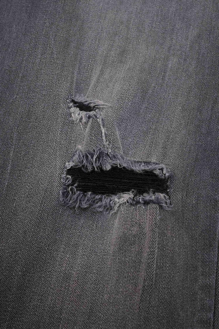 Regular Fit Distressed Stretch Denim Jeans