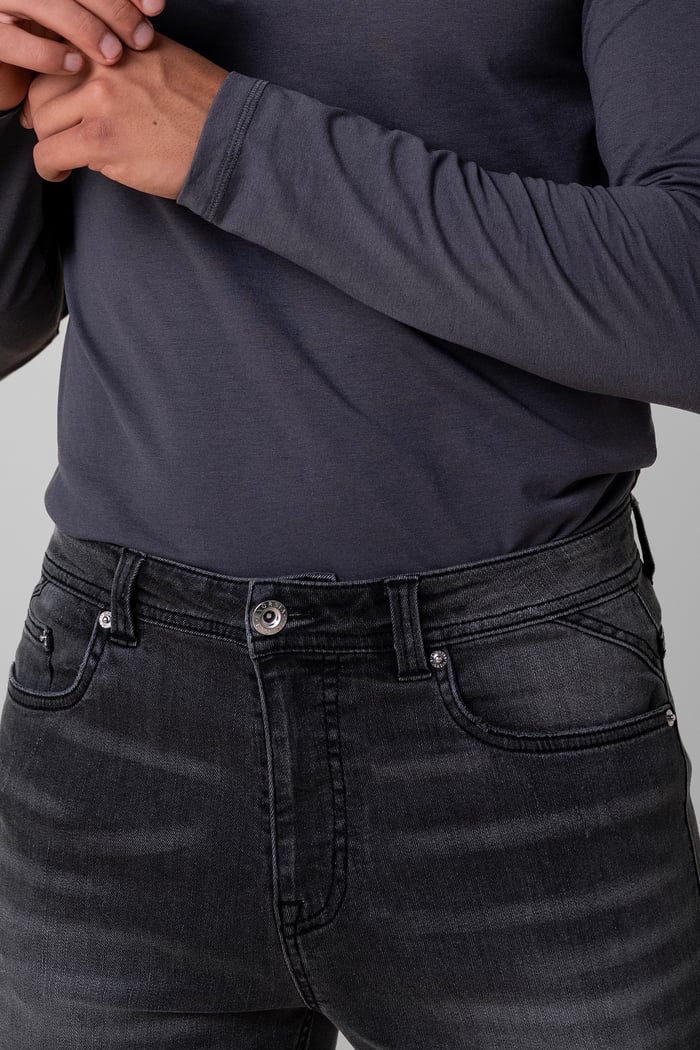 Regular Fit Distressed Stretch Denim Jeans