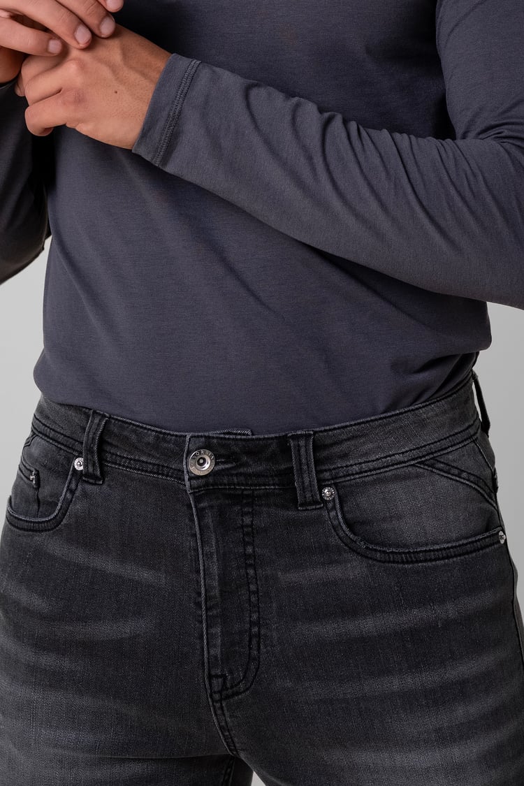 Regular Fit Distressed Stretch Denim Jeans