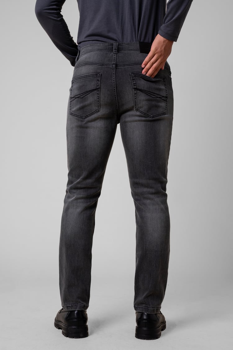 Regular Fit Distressed Stretch Denim Jeans
