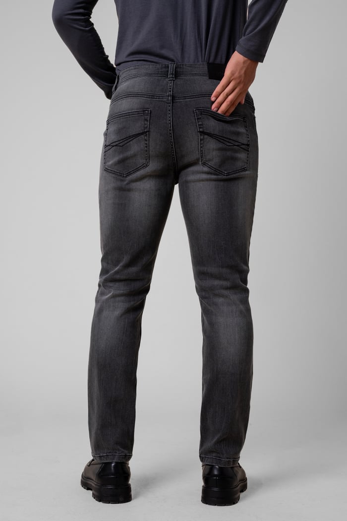 Regular Fit Distressed Stretch Denim Jeans