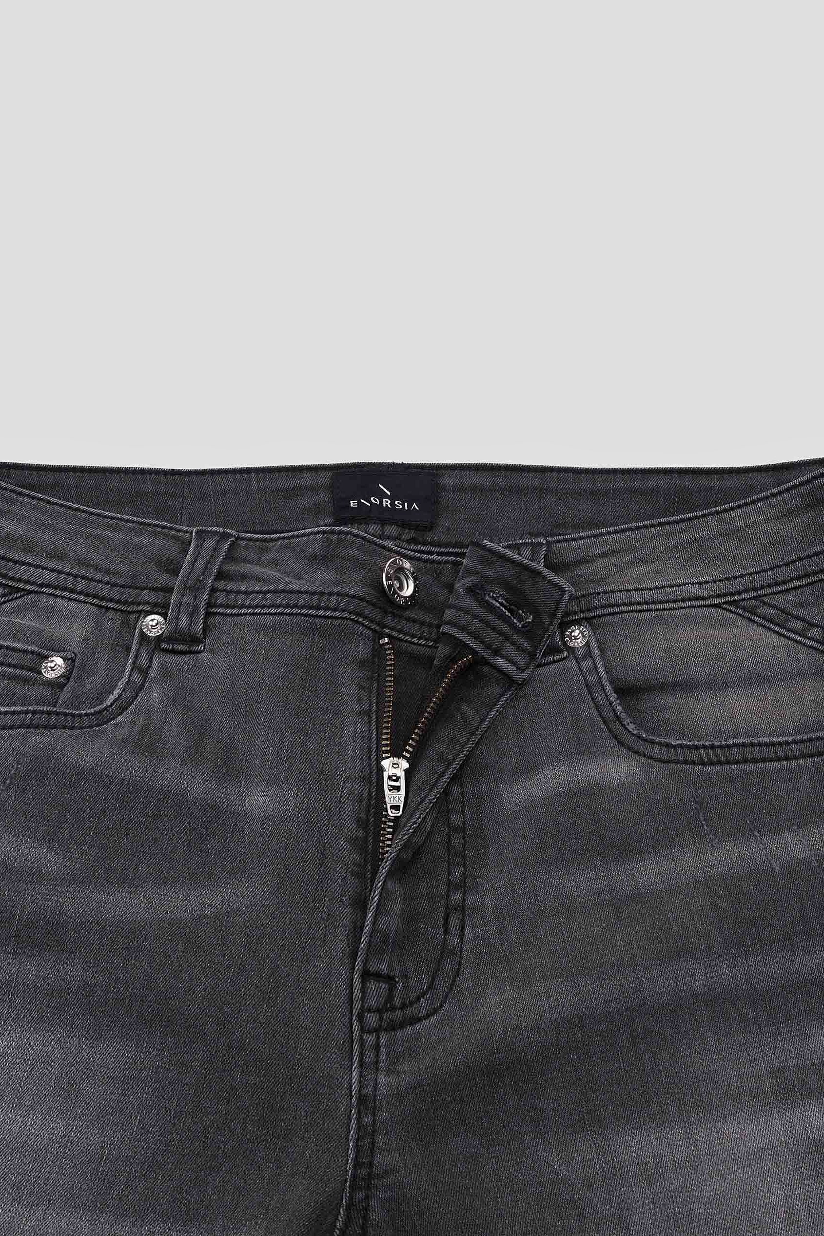 Regular Fit Distressed Stretch Denim Jeans Regular Fit Distressed Stretch Denim Jeans