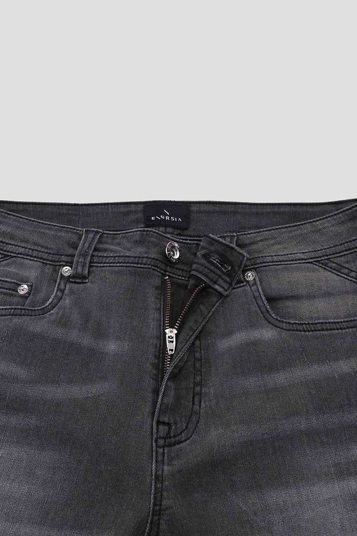 Regular Fit Distressed Stretch Denim Jeans