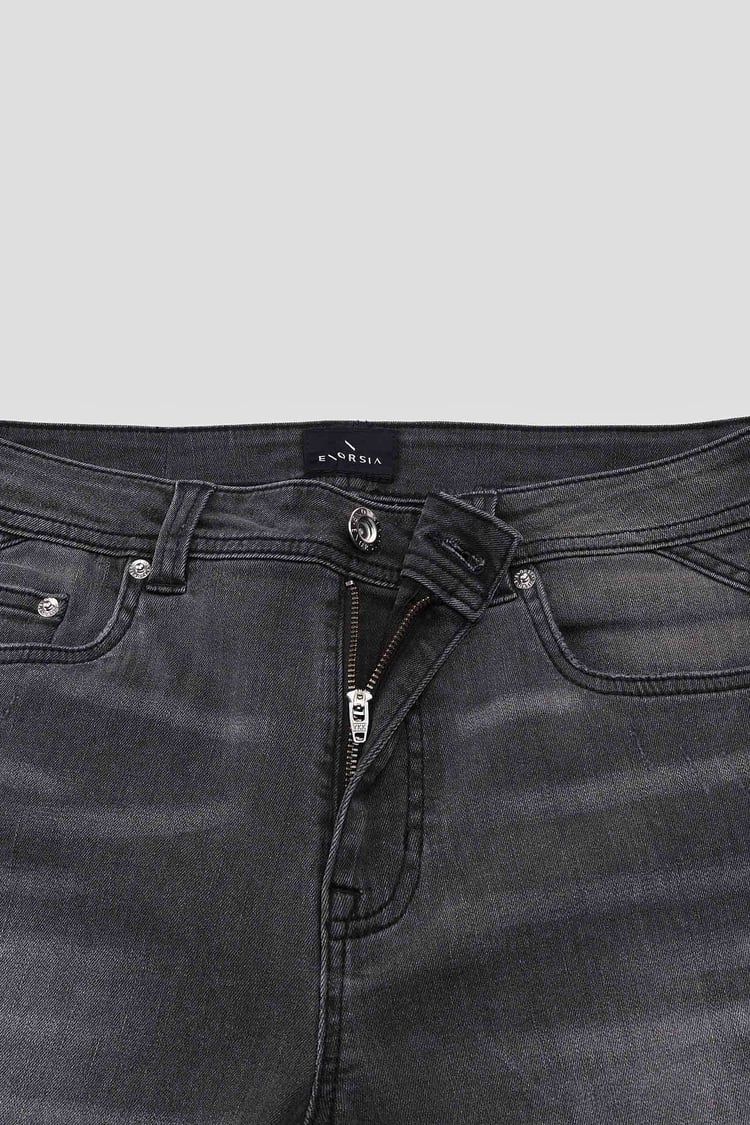 Regular Fit Distressed Stretch Denim Jeans