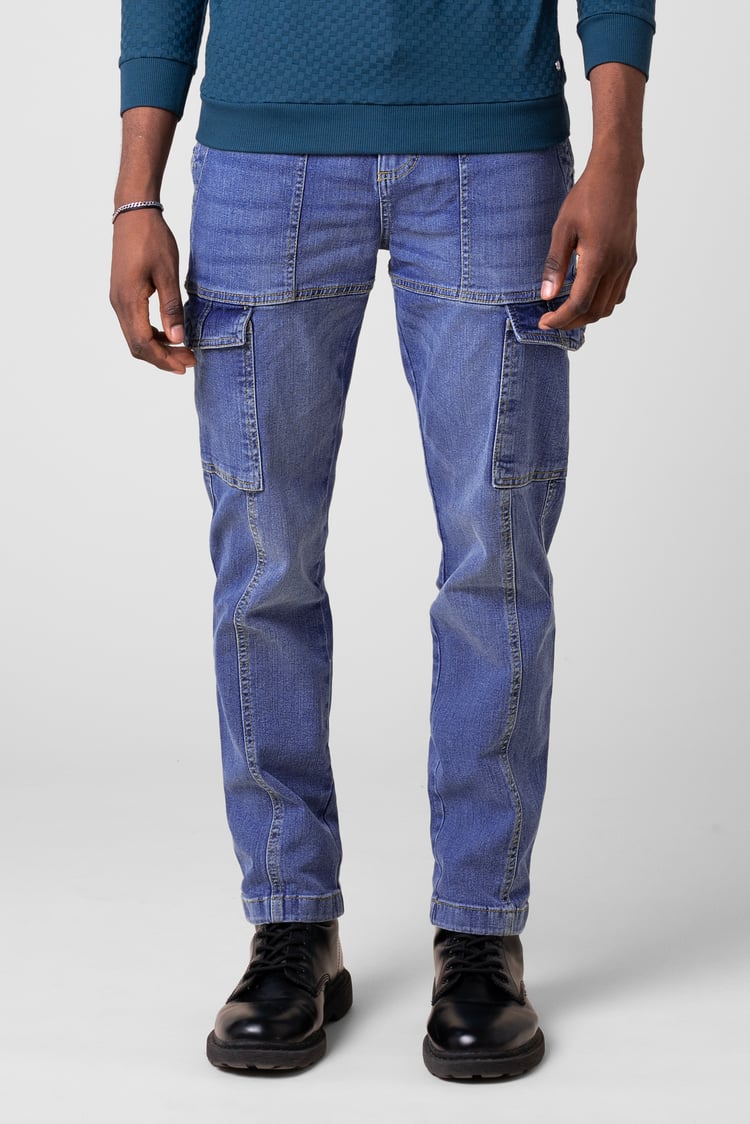 Mens Regular Fit Utility Jeans