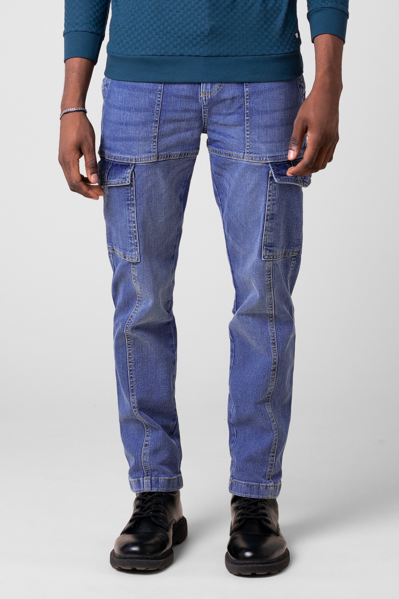 Mens Regular Fit Utility Jeans