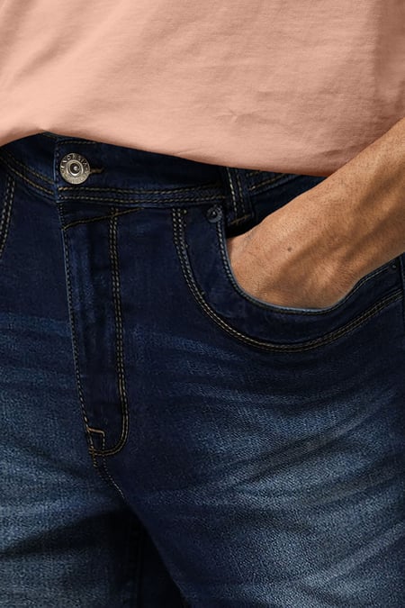 Deep Blue Stretch Skinny Fit Jeans