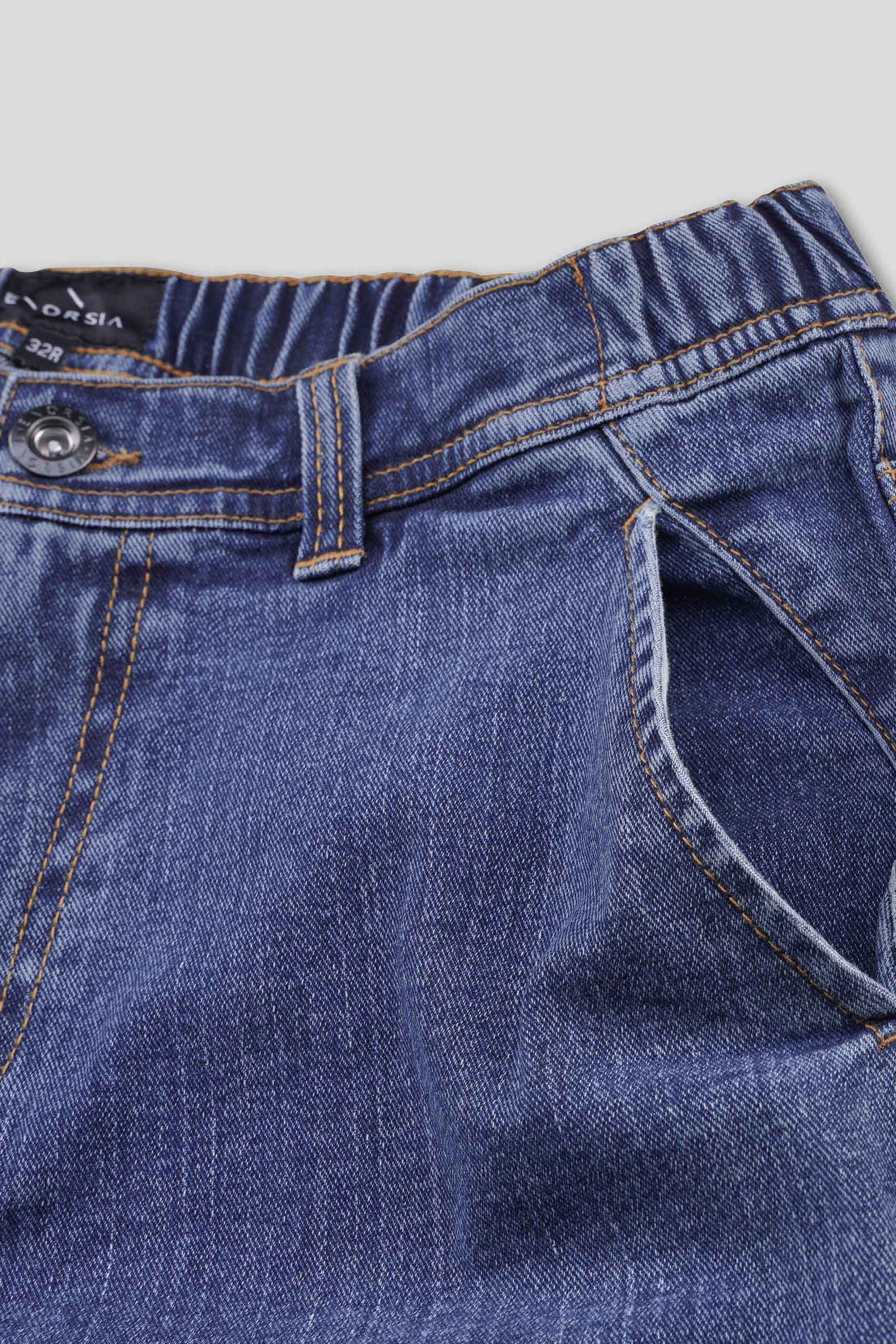 Mens Elasticated Waist Straight fit Jeans