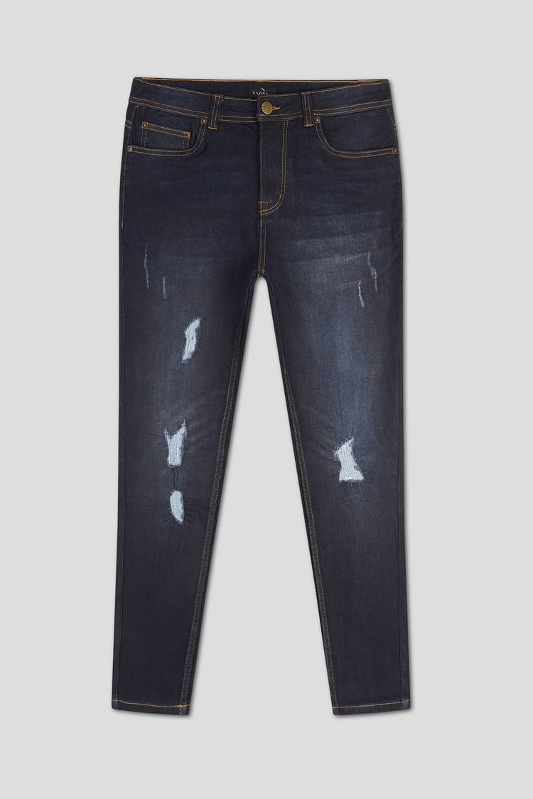 Mens Skinny Fit Distressed Denim Jeans