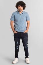 Mens Skinny Fit Distressed Denim Jeans