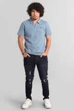 Mens Skinny Fit Distressed Denim Jeans