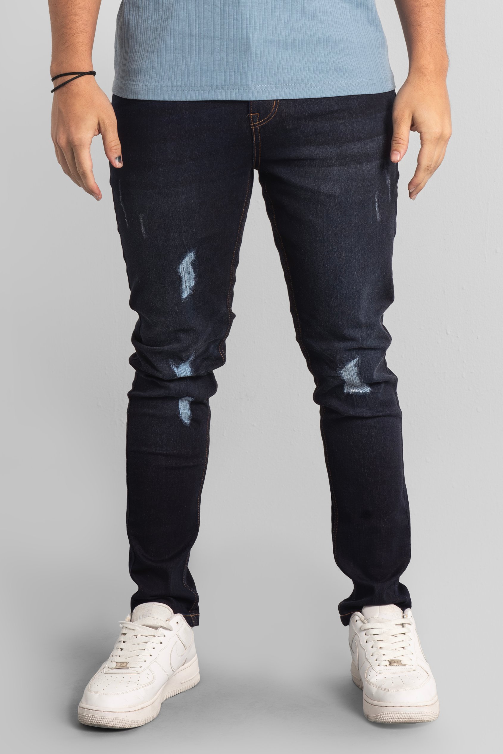 Mens Skinny Fit Distressed Denim Jeans