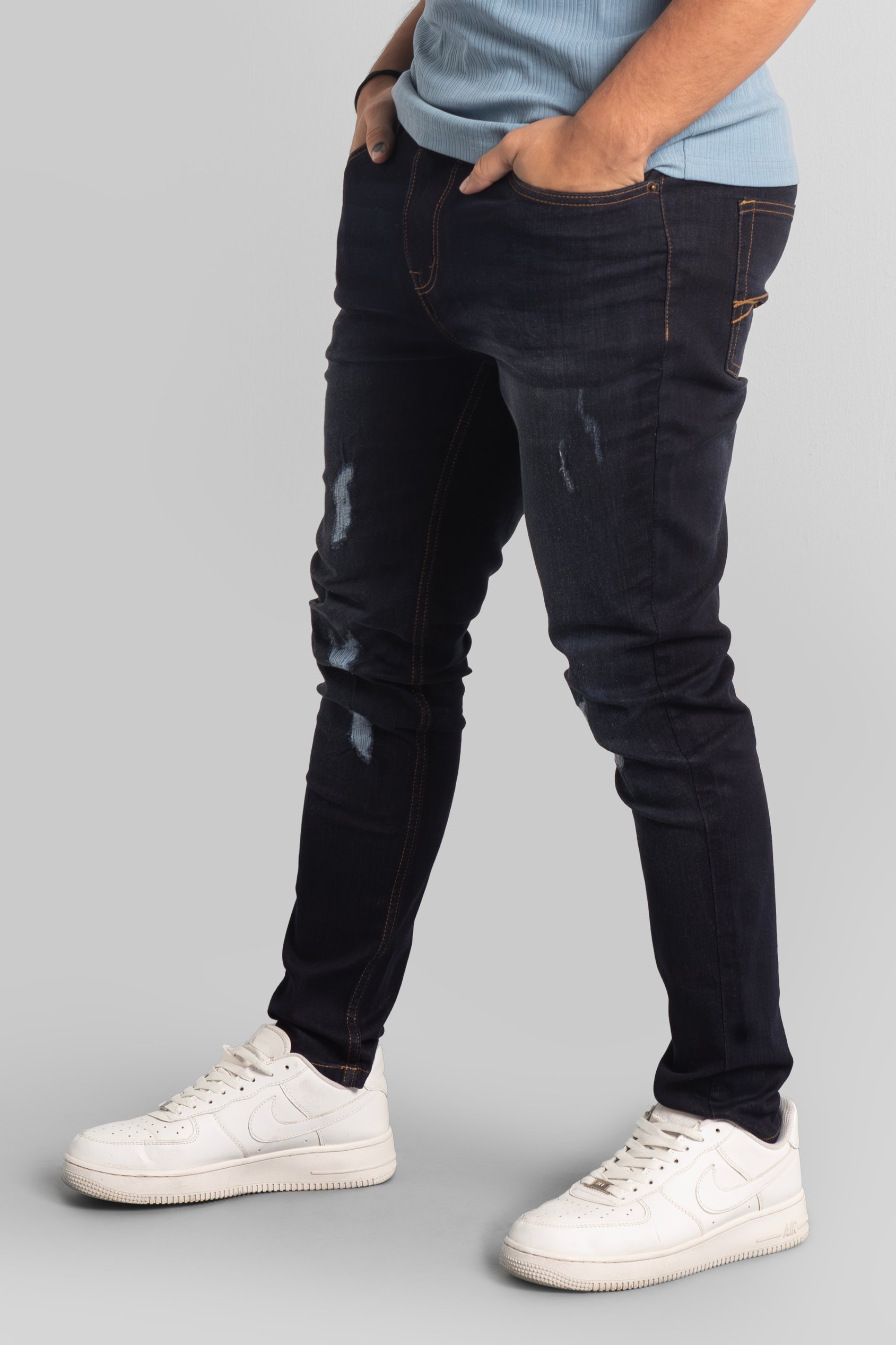 Mens Skinny Fit Distressed Denim Jeans Mens Skinny Fit Distressed Denim Jeans