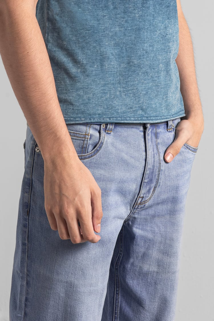 Mens Loose Fit Blue Jeans