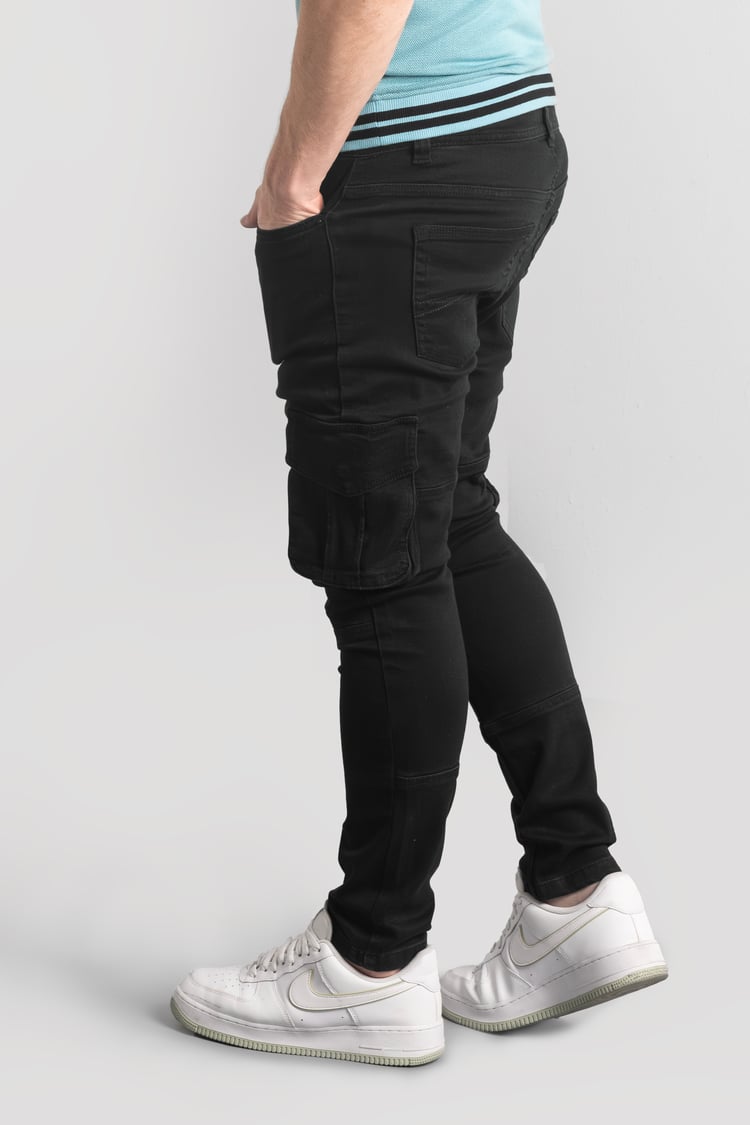 Mens Skinny Fit Cargo Jeans