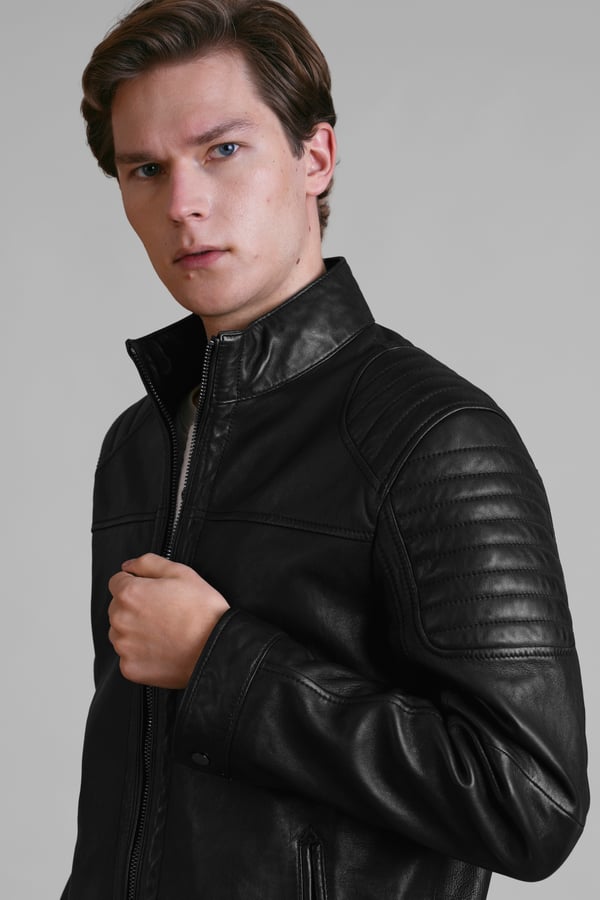 Classic Mens Black Premium Leather Jacket