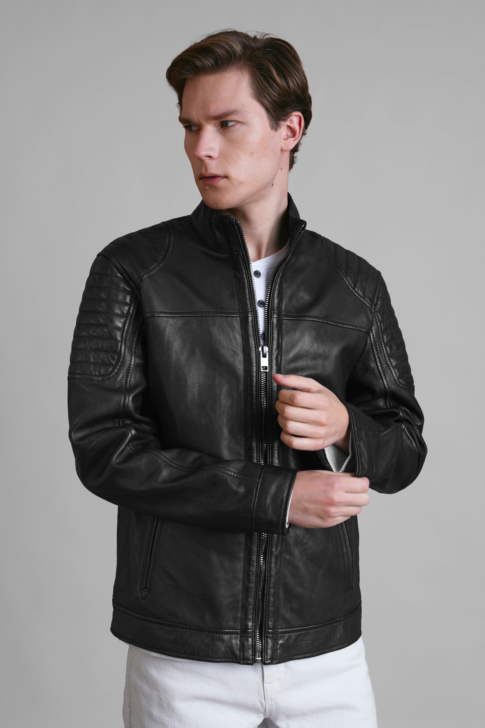 Classic Mens Premium Leather Jacket