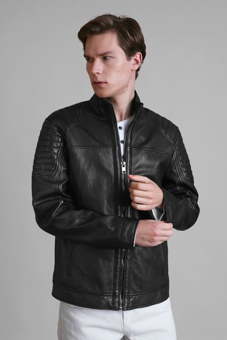 Classic Mens Black Premium Leather Jacket