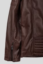 Smart Zip-Up Genuine Leather Biker Jacket