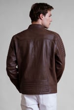Smart Zip-Up Genuine Leather Biker Jacket
